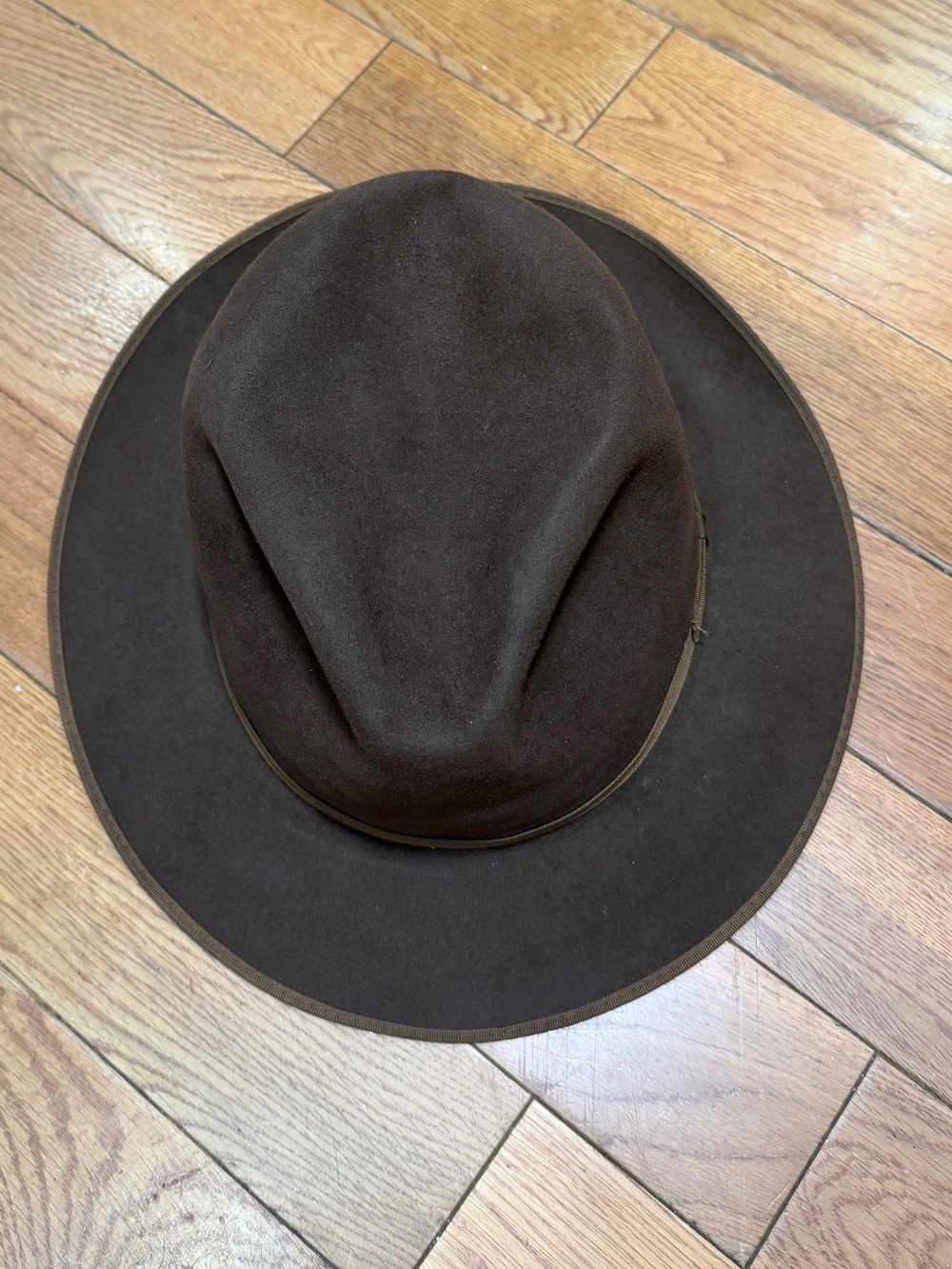 Vtg Borsalino Alessandria II Brown Felt Fedora Hat Italy Size 7.5 60cm